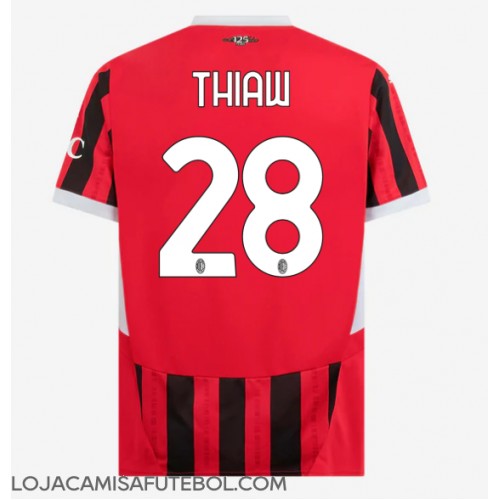 Camisa de Futebol AC Milan Malick Thiaw #28 Equipamento Principal 2024-25 Manga Curta